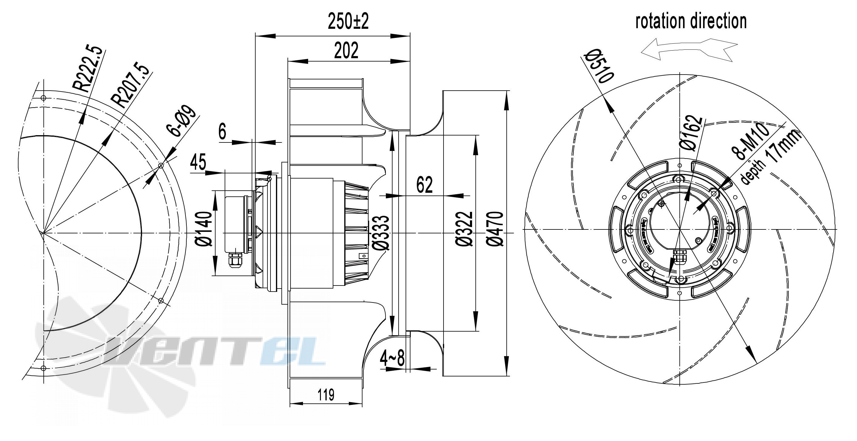 Размеры Longwell LWBA4D500-188NT-01