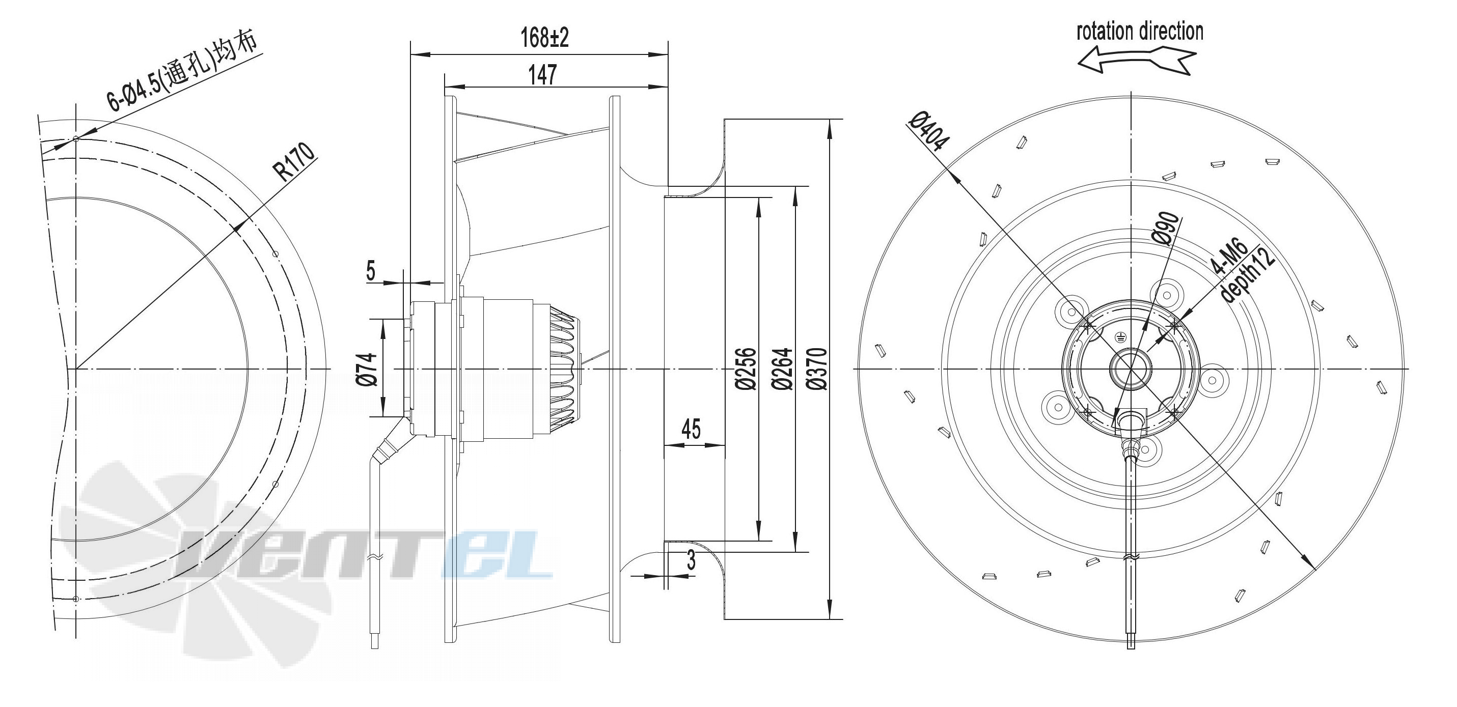 Размеры Longwell LWBA6E400-102NS-05