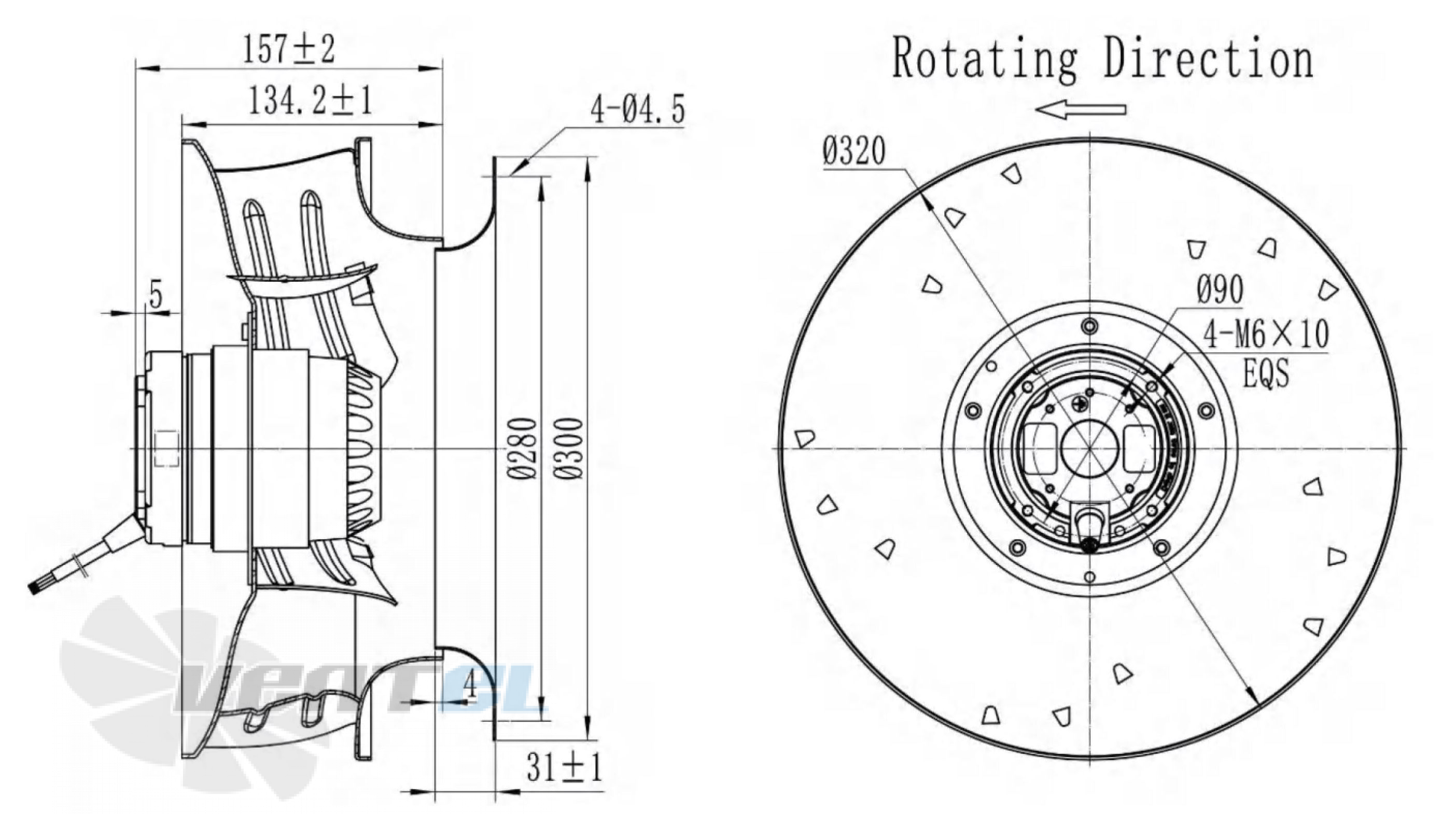 Размеры Longwell LWBA4E315-102NS-19