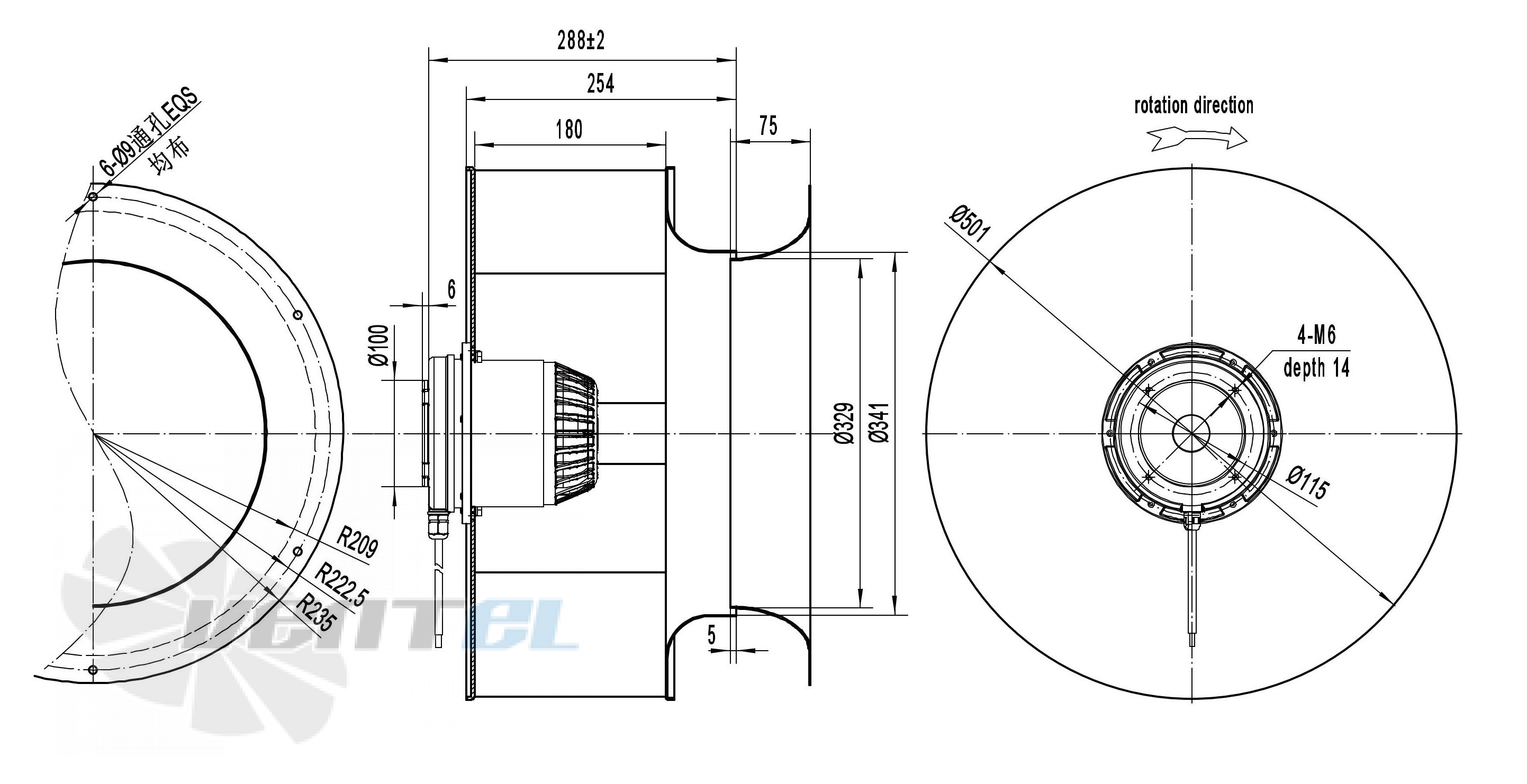 Размеры Longwell LWBA6D500-138NT-03