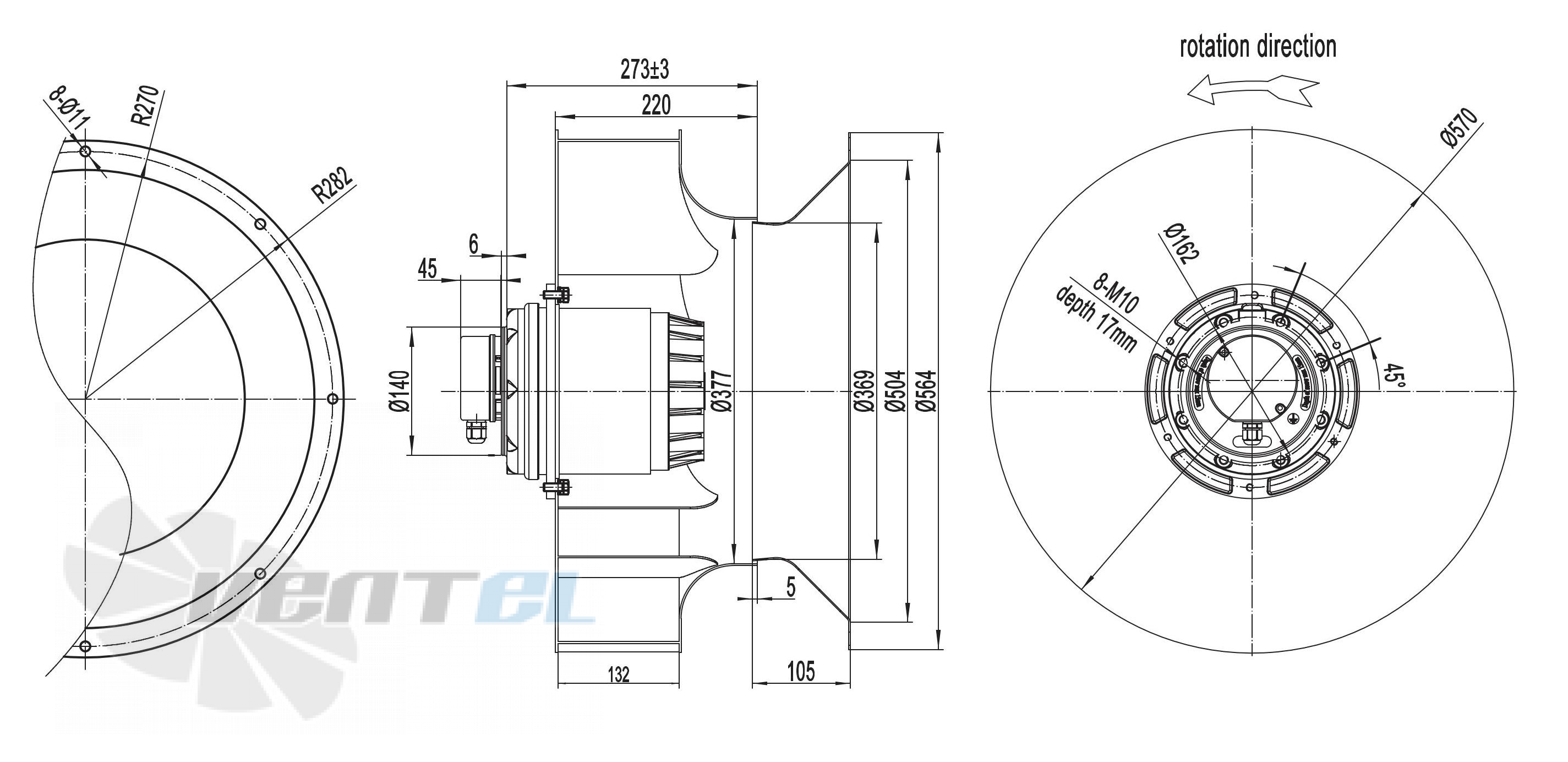 Размеры Longwell LWBA6D560-188NT-04