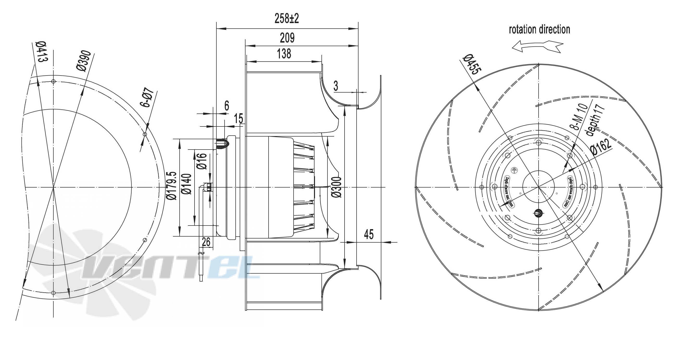 Размеры Longwell LWBA4D450-188NT-04