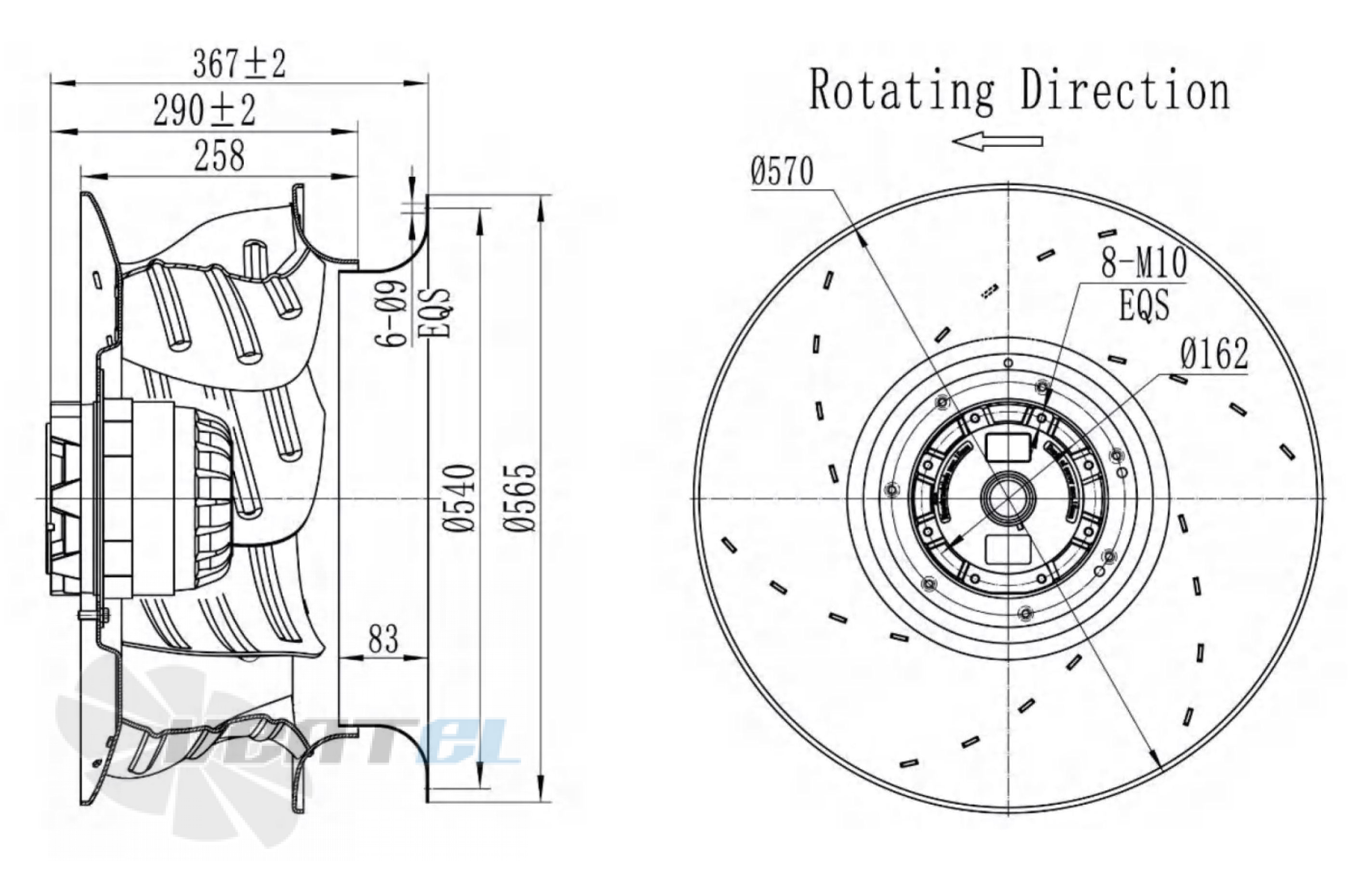 Размеры Longwell LWBA4D560-188NT-05