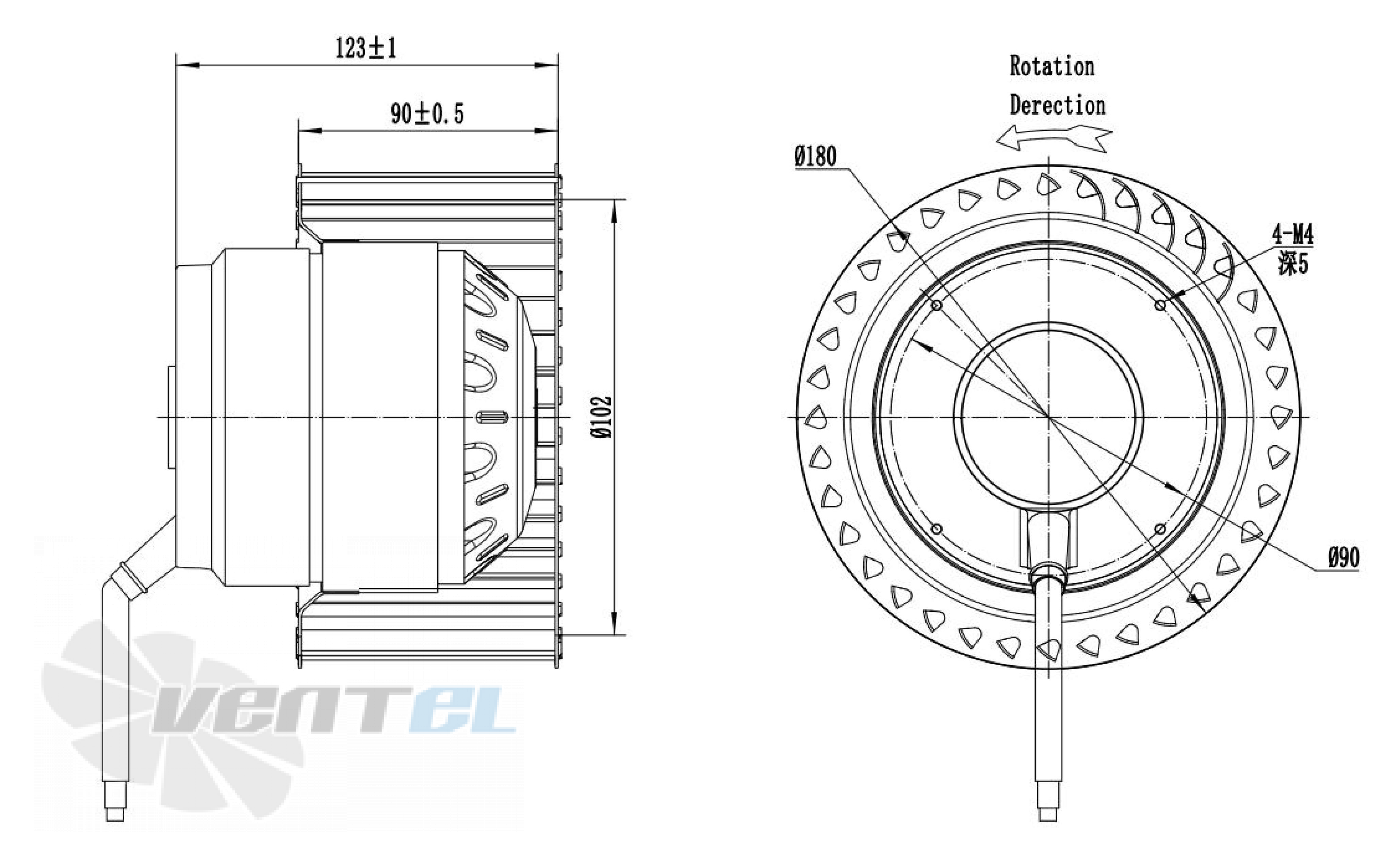 Размеры Longwell LWFA4E-180-102NS-01