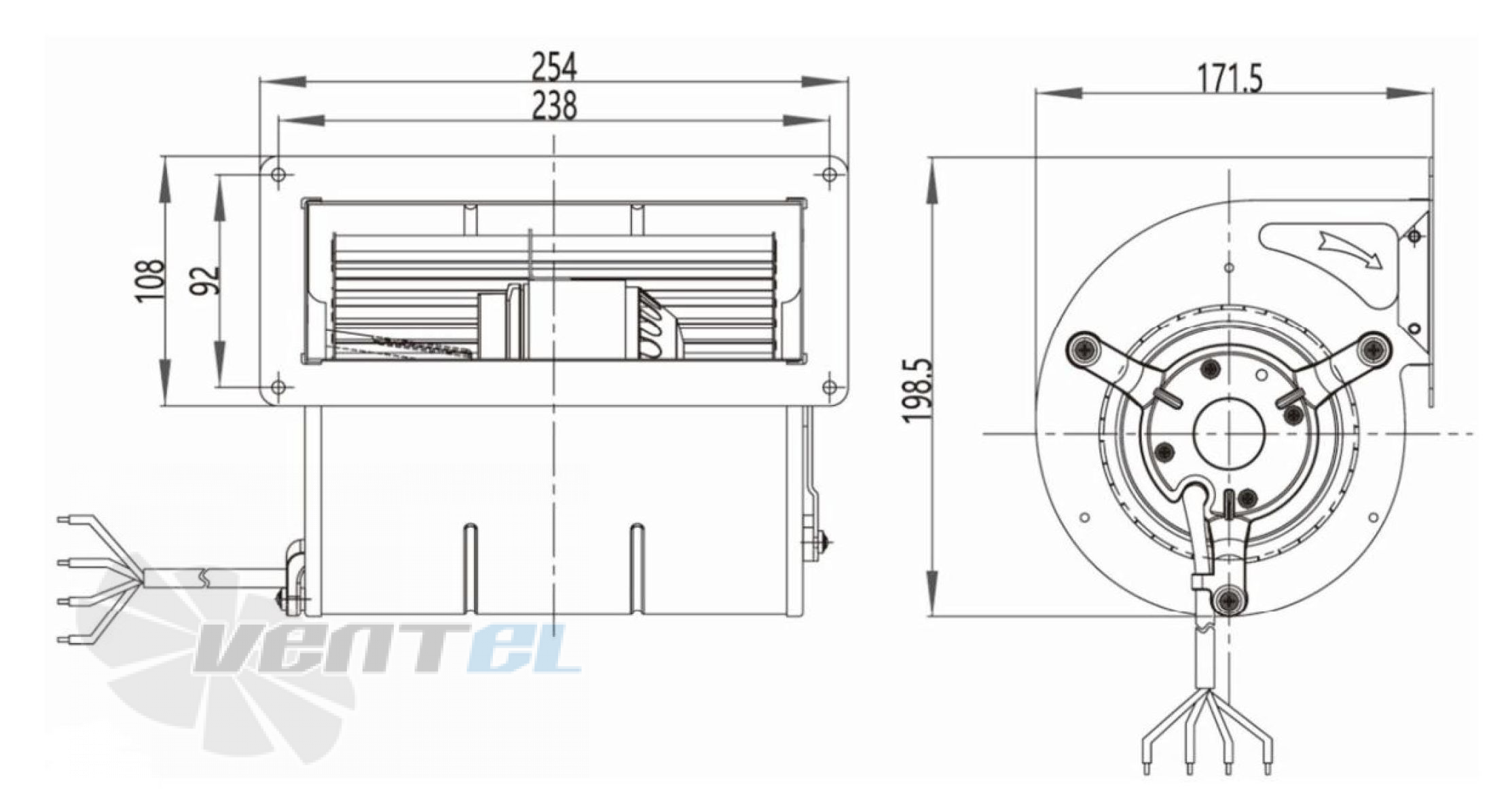 Размеры Longwell LWFA4E-133-092DS-01