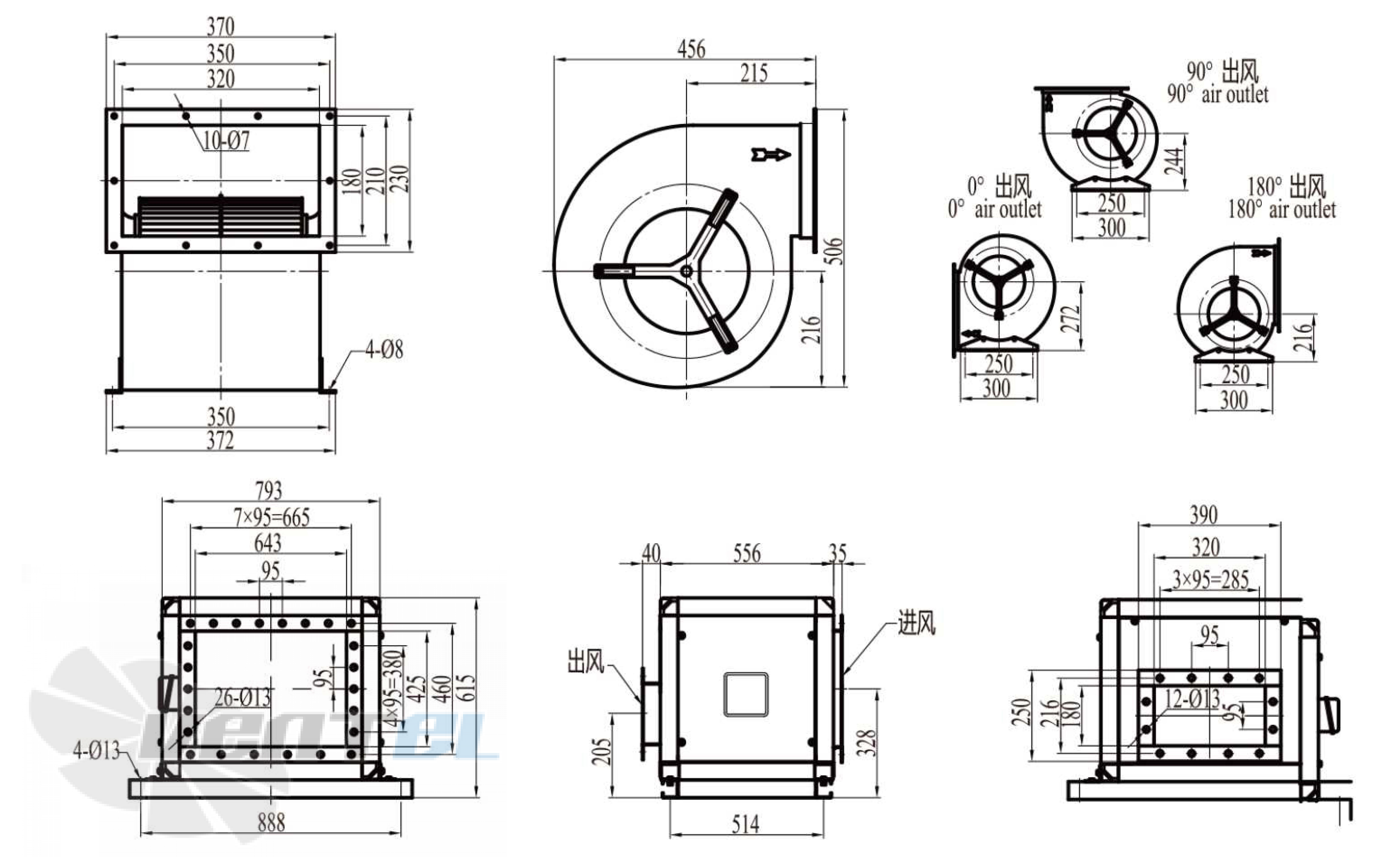 Размеры Longwell LWFA6D-300DS-02