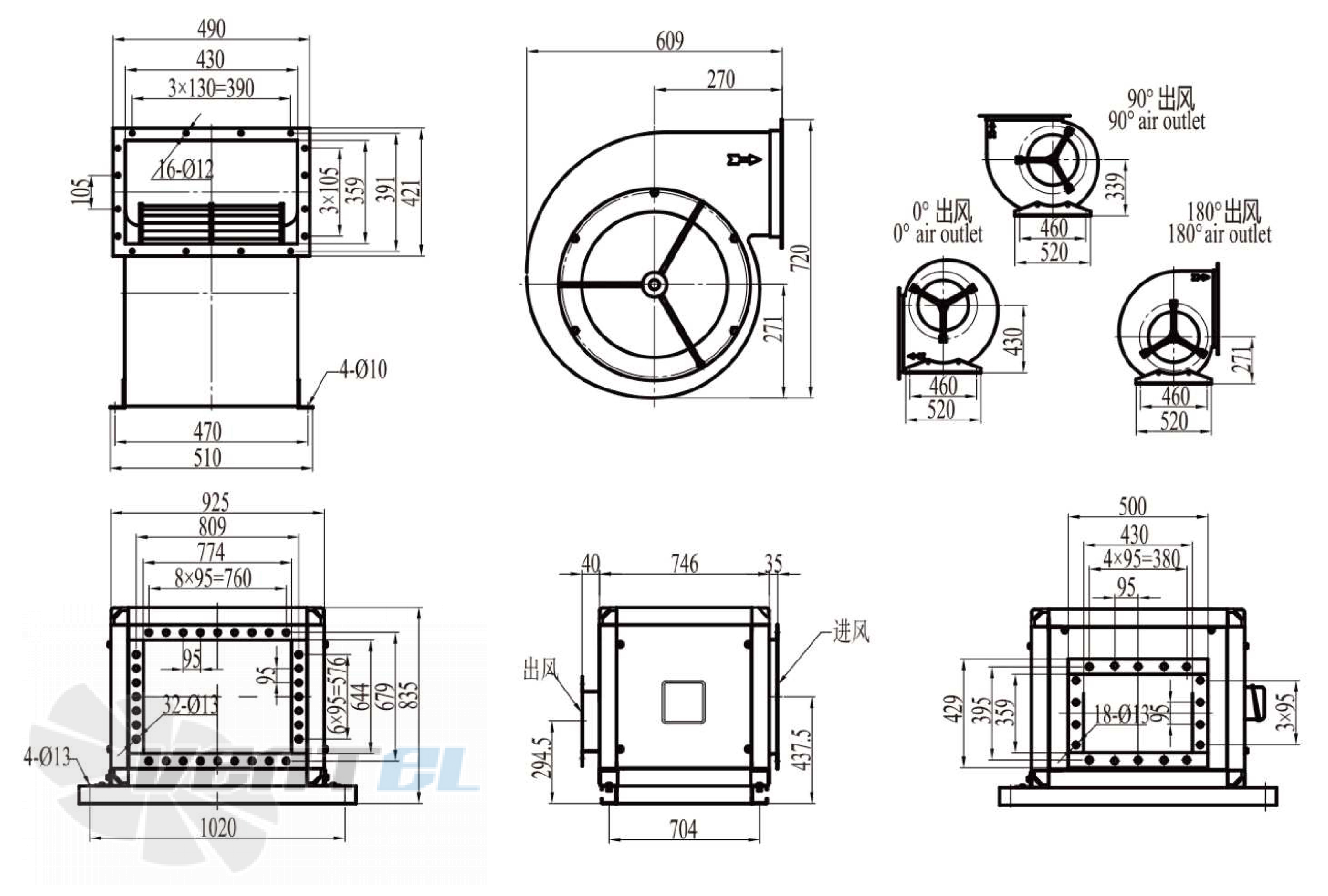 Размеры Longwell LWFA6D-355DS-01