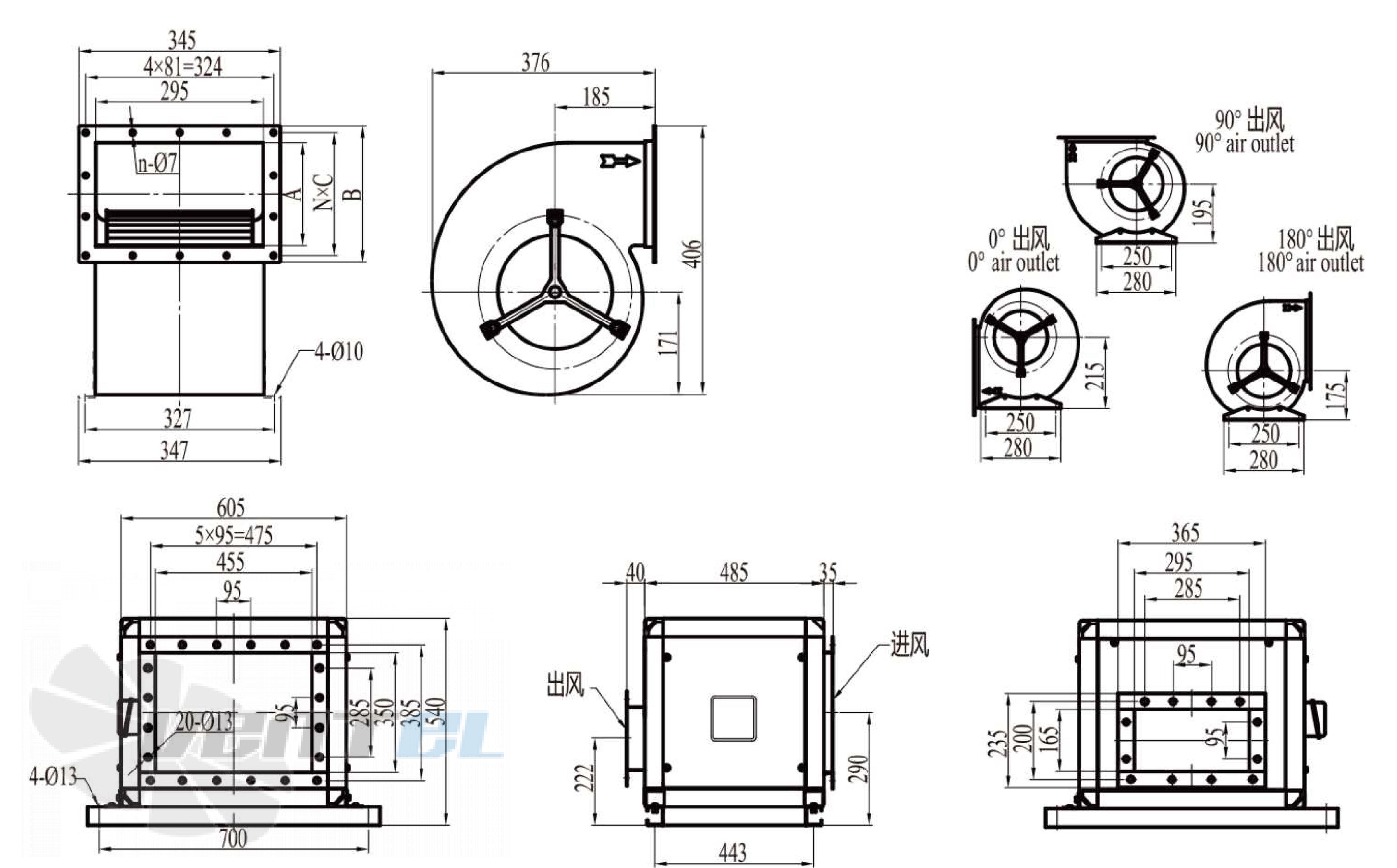Размеры Longwell LWFA4E-250DS-03