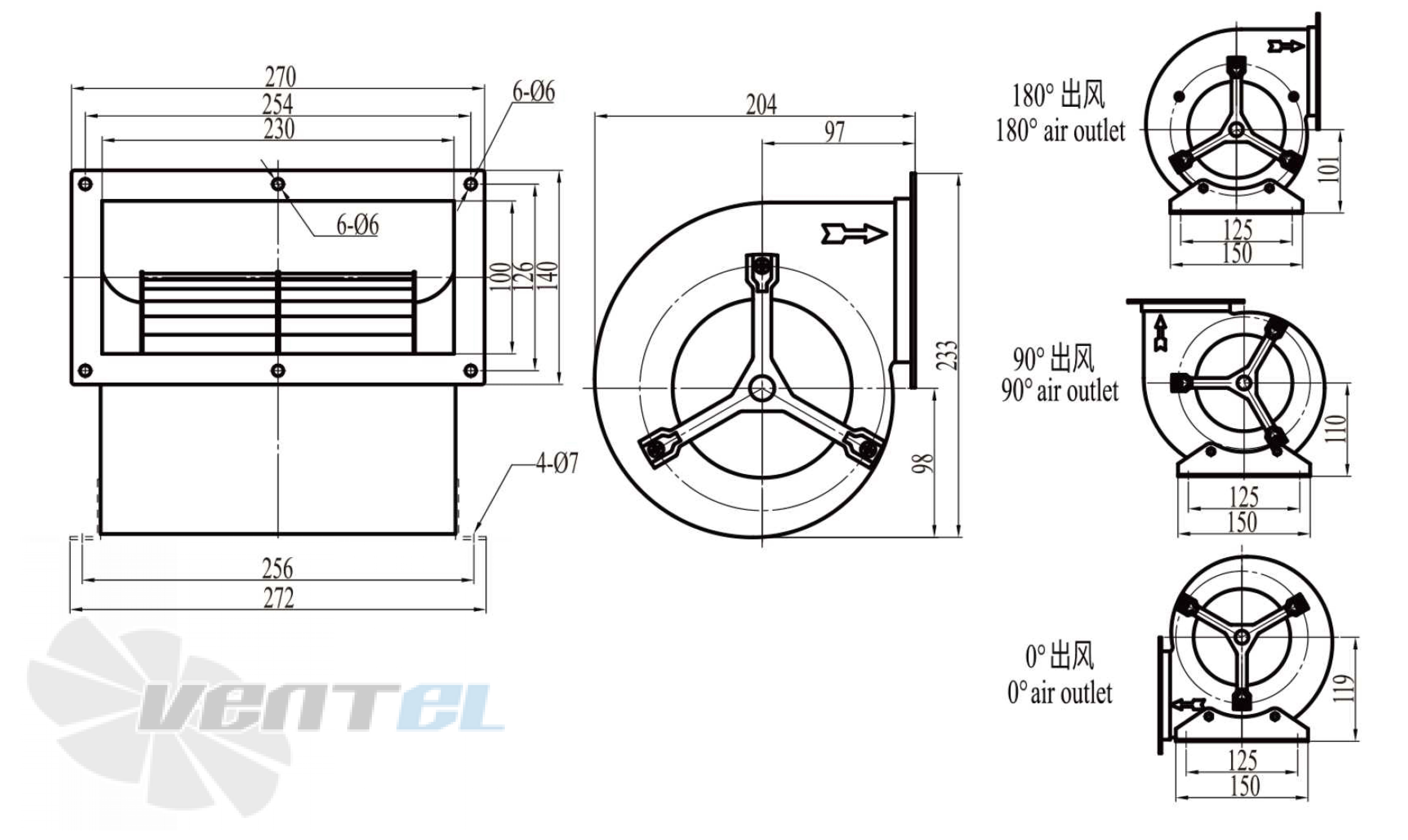 Размеры Longwell LWFA4E-133DS-05