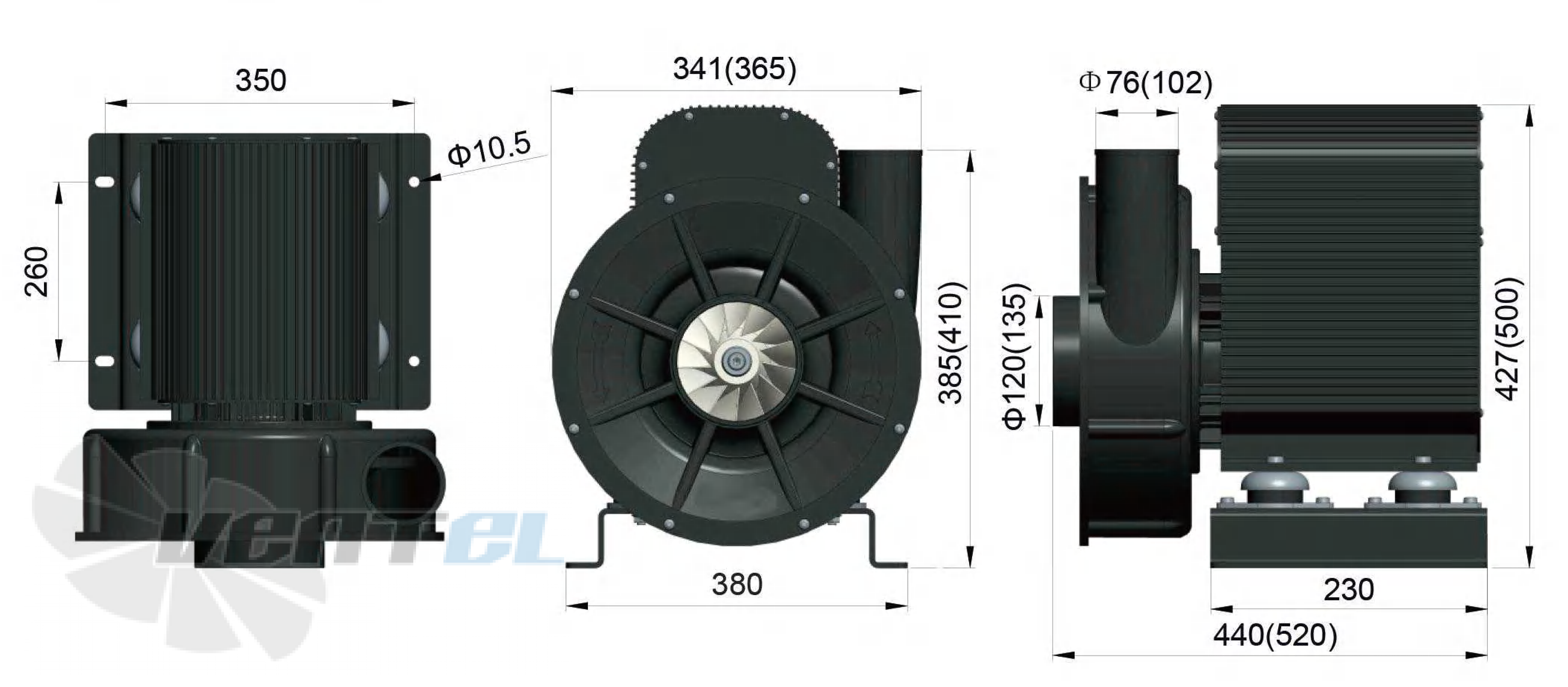 Габаритные размеры Manvac Explorer-100B