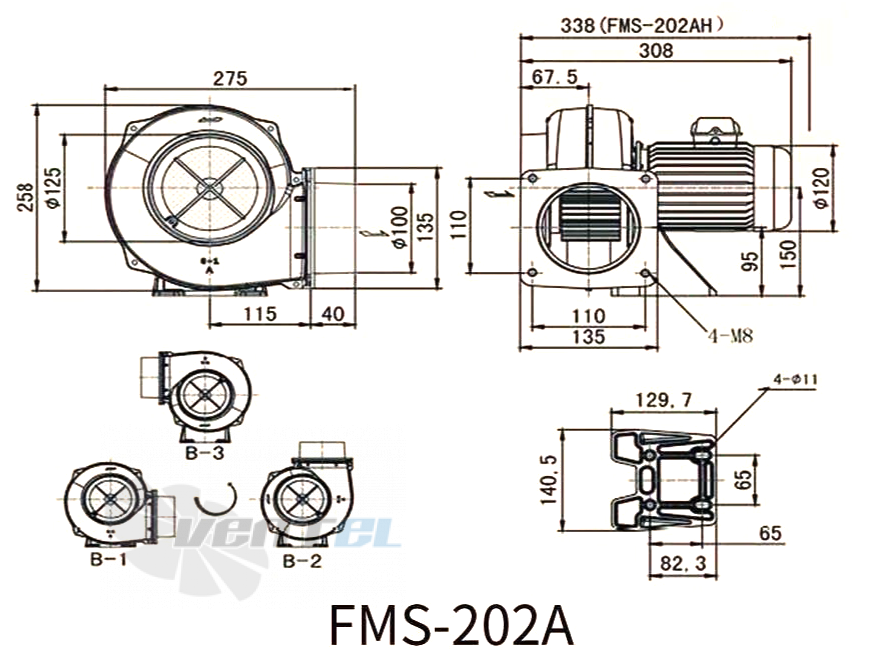 Габаритные размеры Manvac FMS-202A