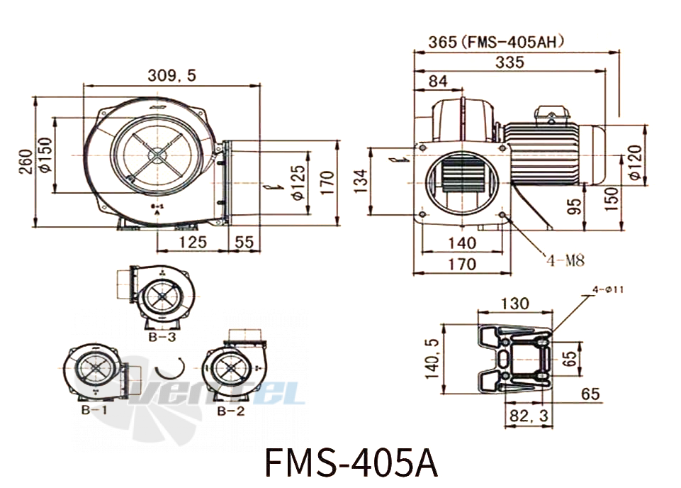 Габаритные размеры Manvac FMS-405A