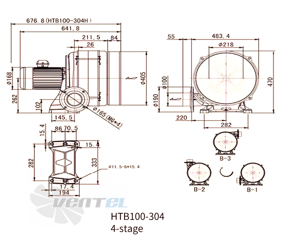 Габаритные размеры Manvac HTB100-304