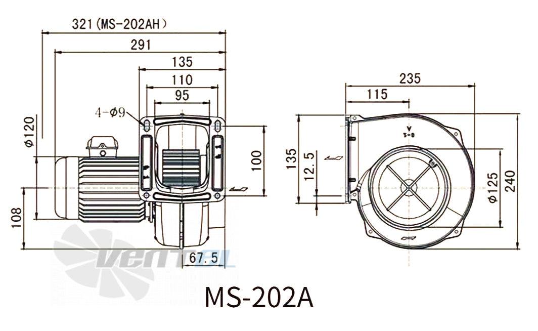 Габаритные размеры Manvac MS-202A