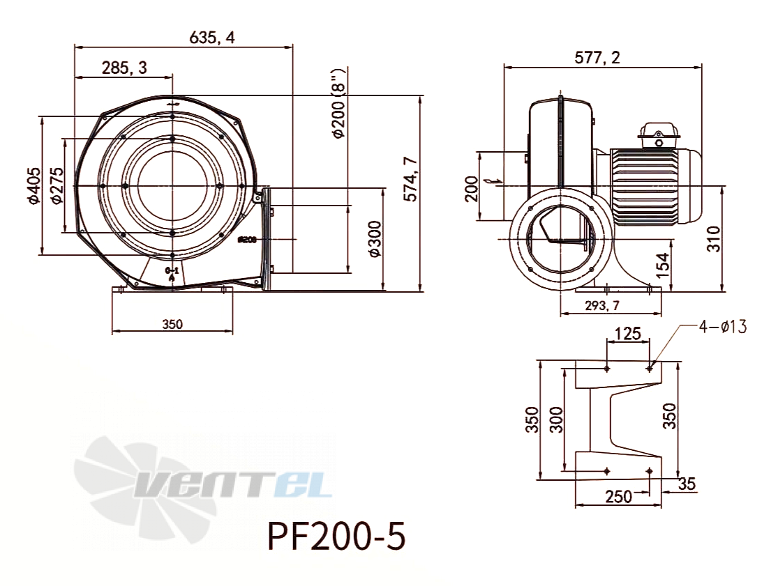 Габаритные размеры Manvac PF200-5