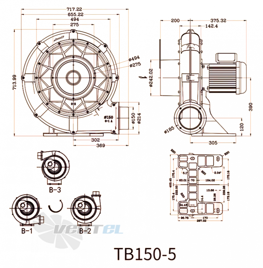 Габаритные размеры Manvac TB150-5