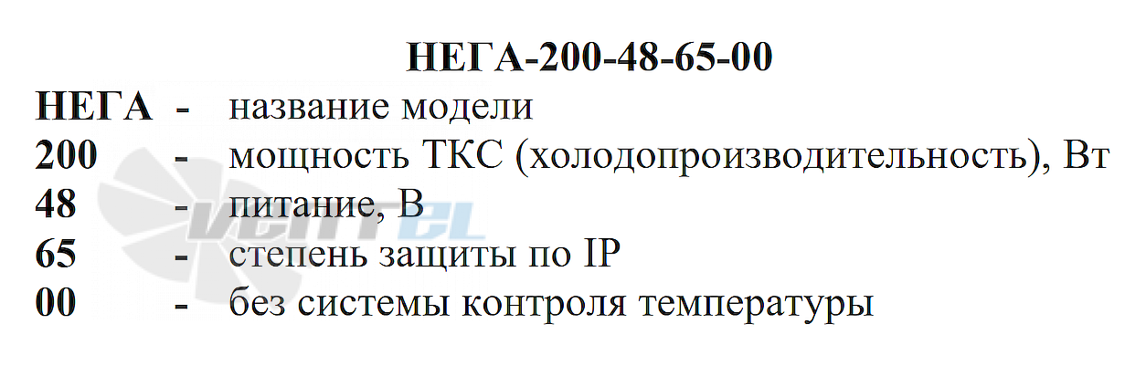 Расшифровка артикула ВЕСКО НЕГА-200-48-65-00