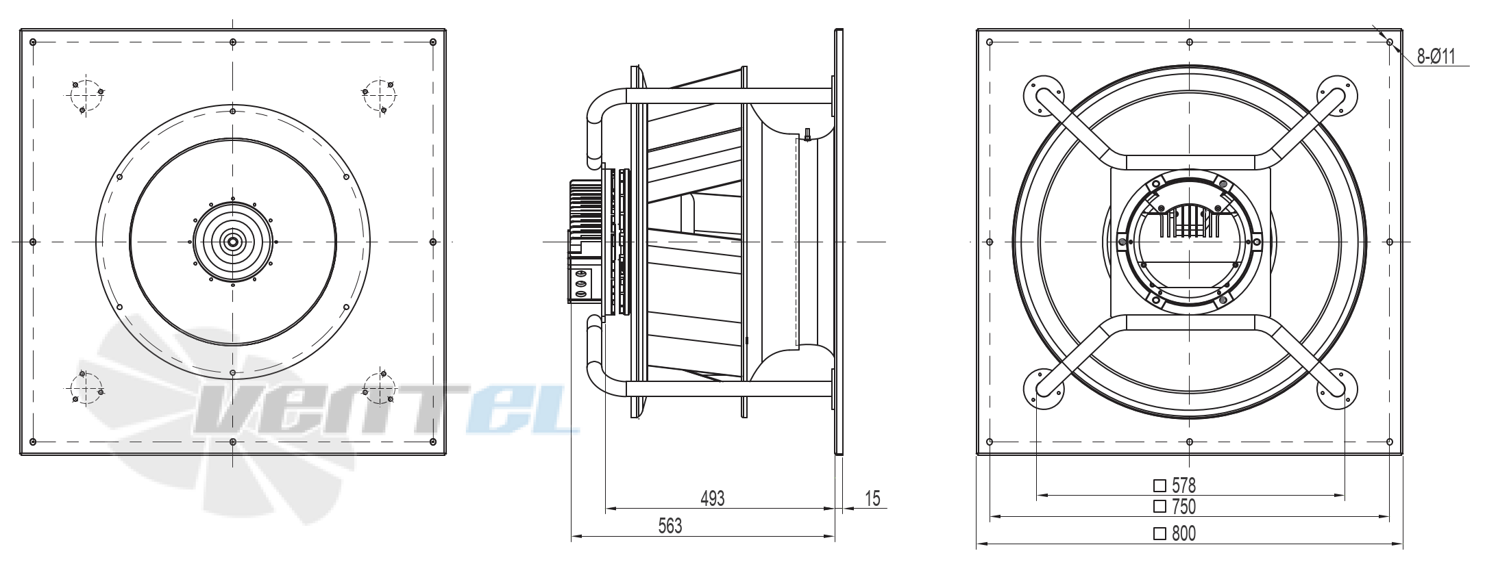 Габаритные и присоединительные размеры YUWA560K-EAIG33