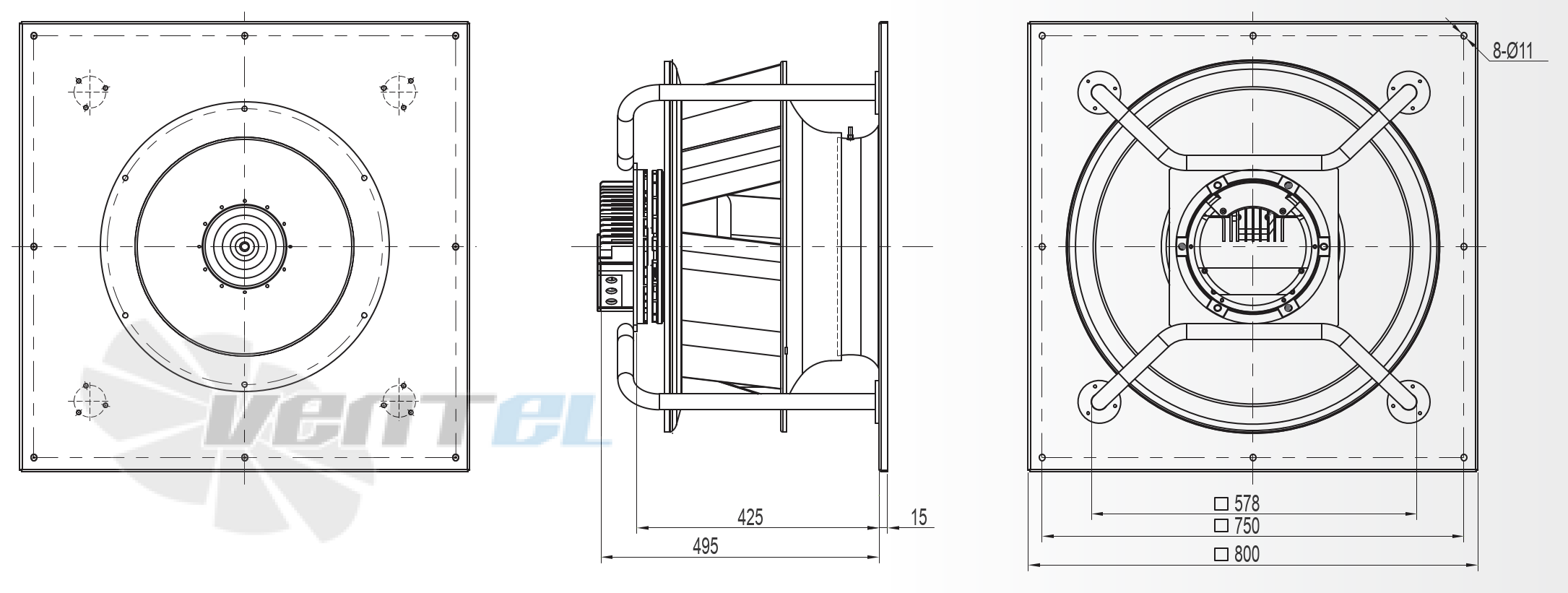 Габаритные и присоединительные размеры YUWA560K-EAIG45