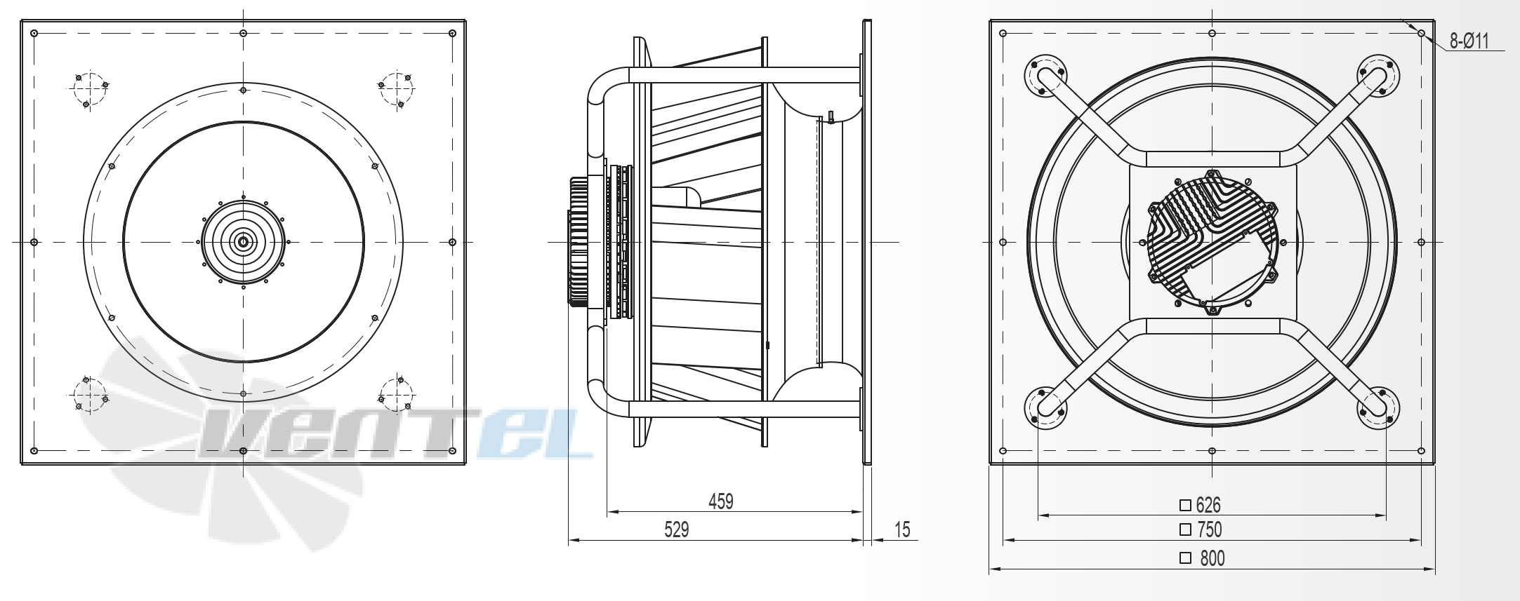Габаритные и присоединительные размеры YUWA630K-EAIG27