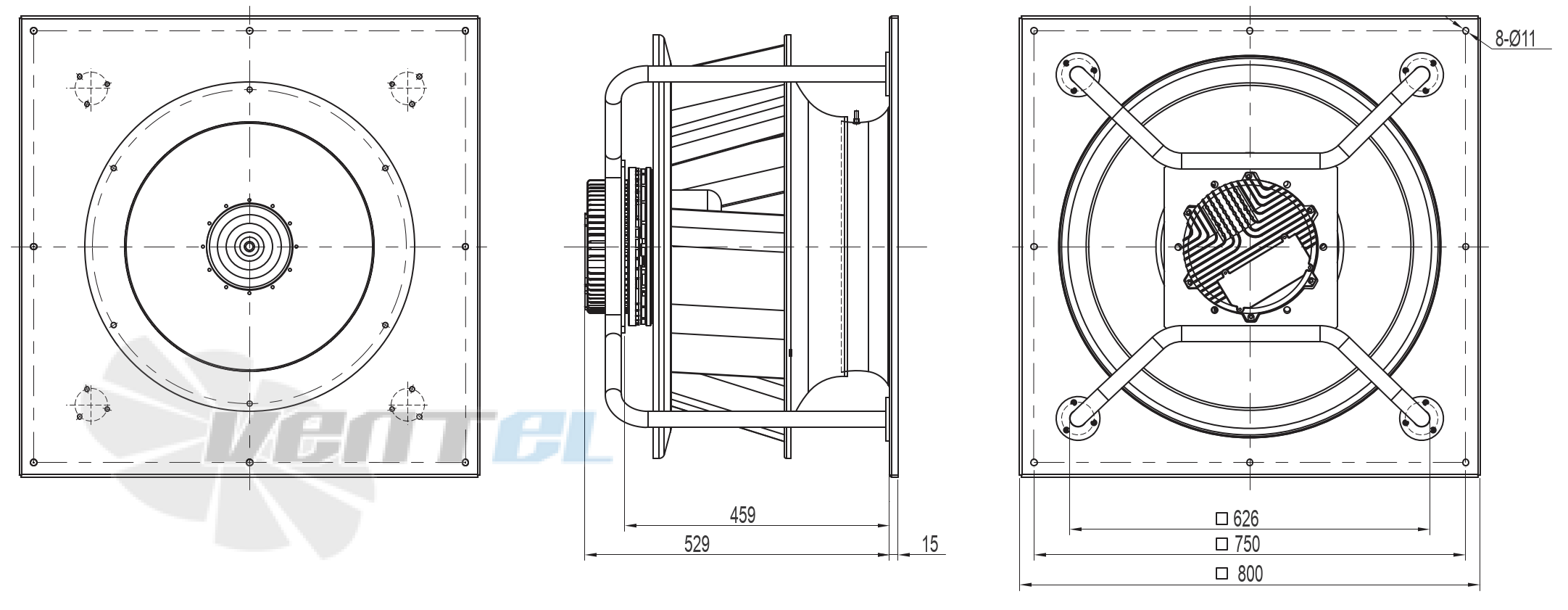 Габаритные и присоединительные размеры YUWA630K-EAIG47