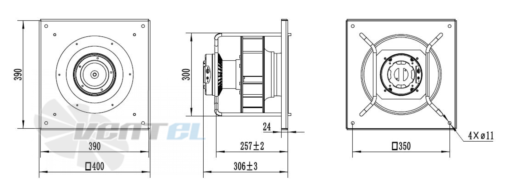 Присоединительные размеры Weiguang EC102-50E3G01-B250-85A2-01-Z