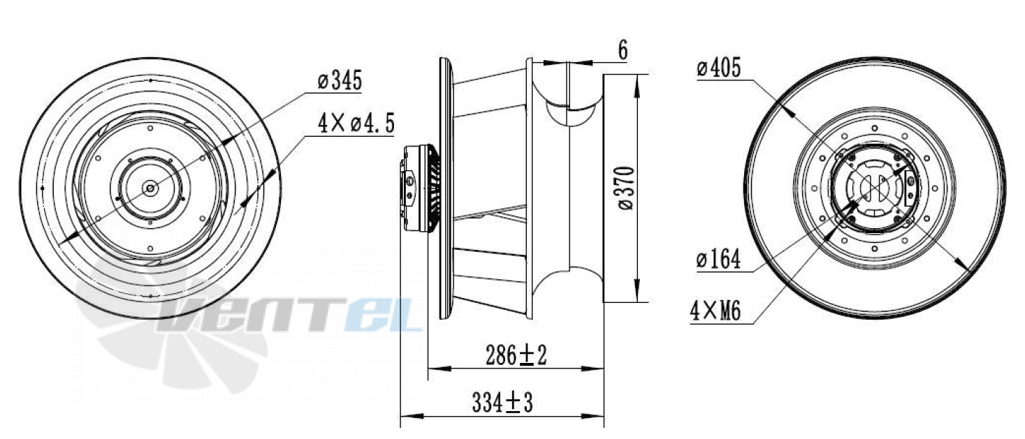 Присоединительные размеры Weiguang EC102-50E3G01-B355-110A2-01