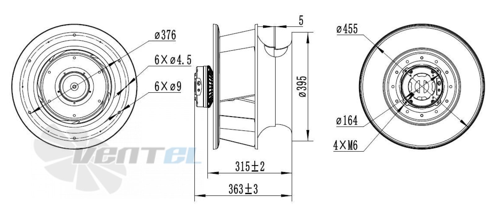 Присоединительные размеры Weiguang EC102-50E3G01-B400-140A2-01