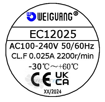 Шильдик Weiguang EC12025 120x120x25