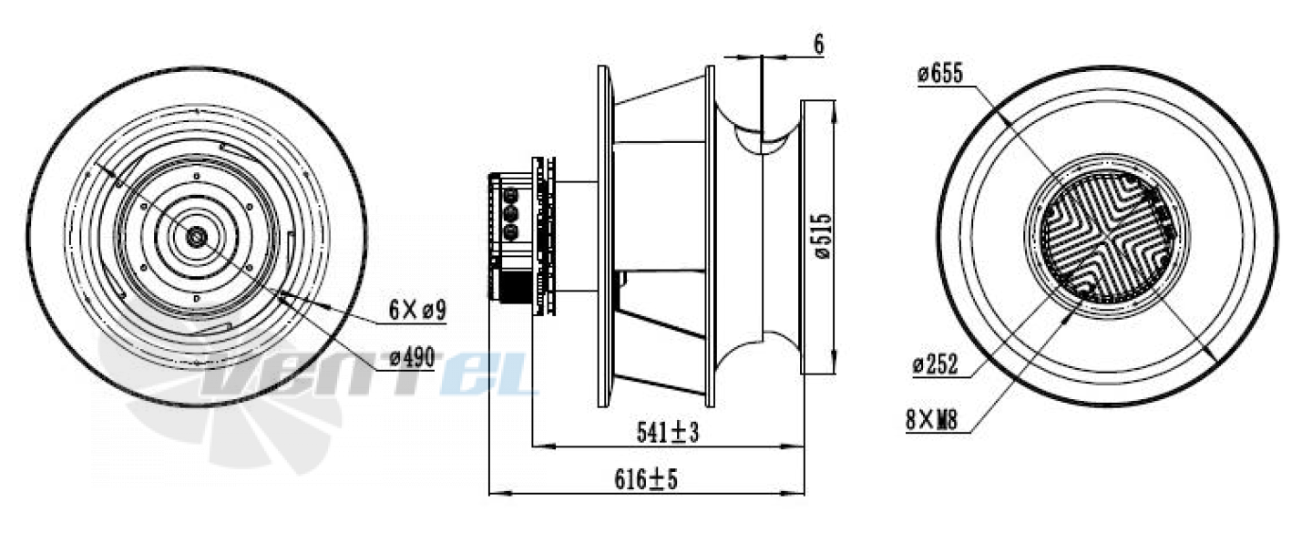 Присоединительные размеры Weiguang EC180-120D3G01-B560-190A2-01