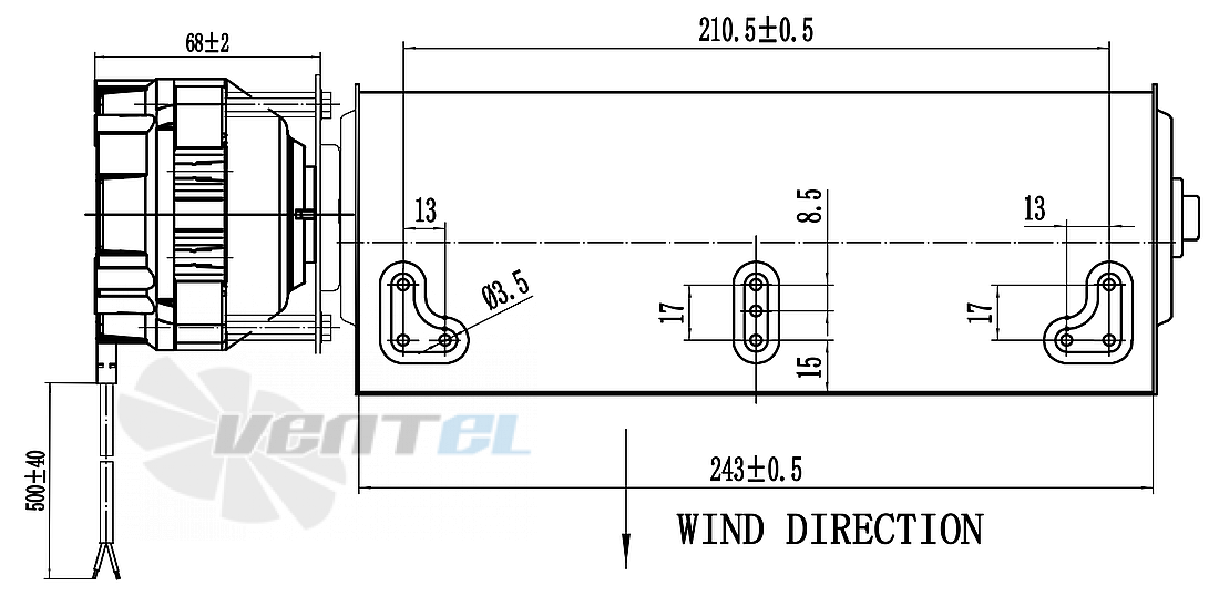 Чертеж и габаритные размеры Weiguang ECM5312ABAIAM 60.240