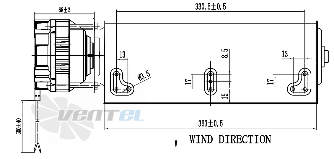 Чертеж и габаритные размеры Weiguang ECM5312ABAIAM 60.360
