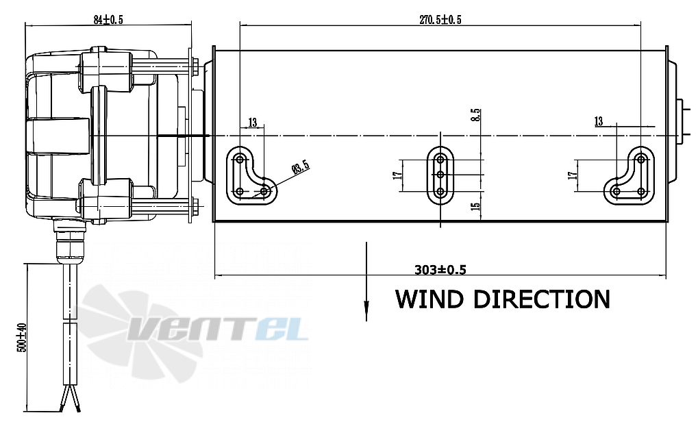 Чертеж и габаритные размеры Weiguang ECM7112AAA2IA011 60.300