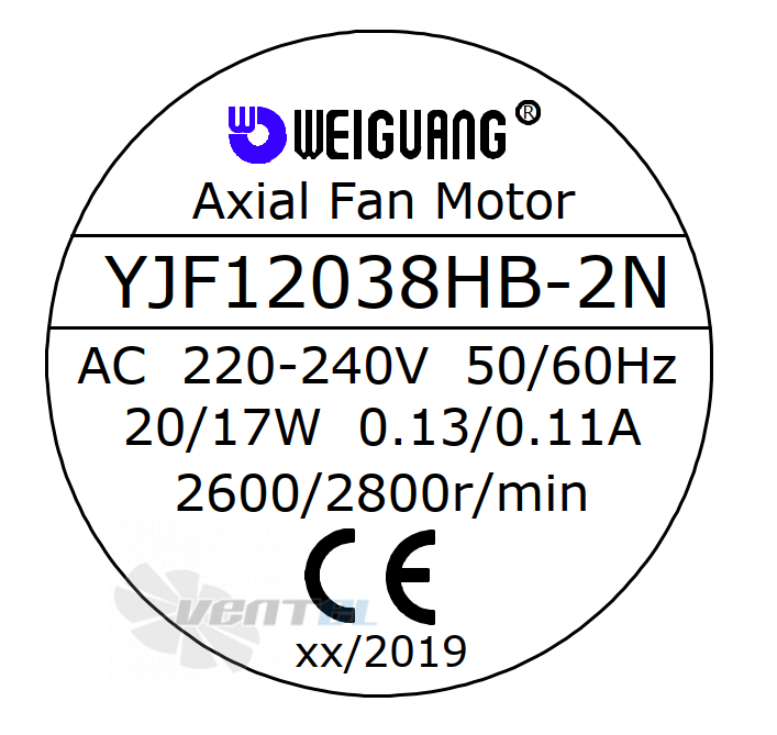 Шильдик Weiguang YJF 12038HB