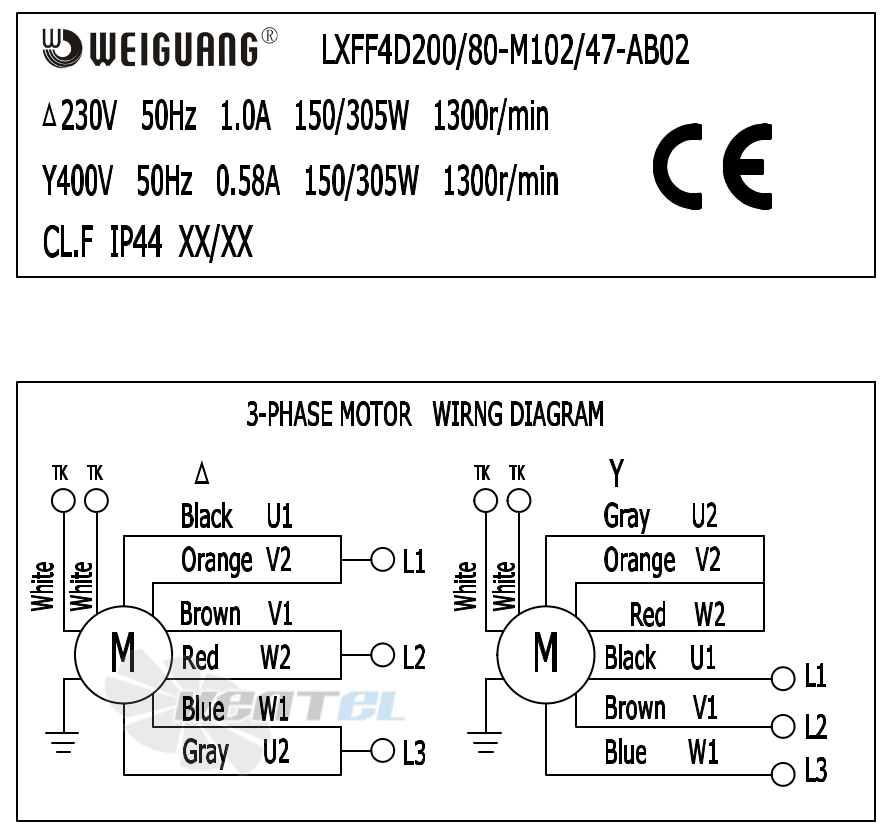 Шильдик и схема электрического присоединения
