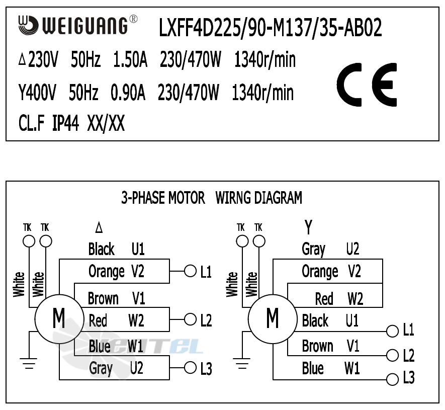 Шильдик и схема электрического подключения