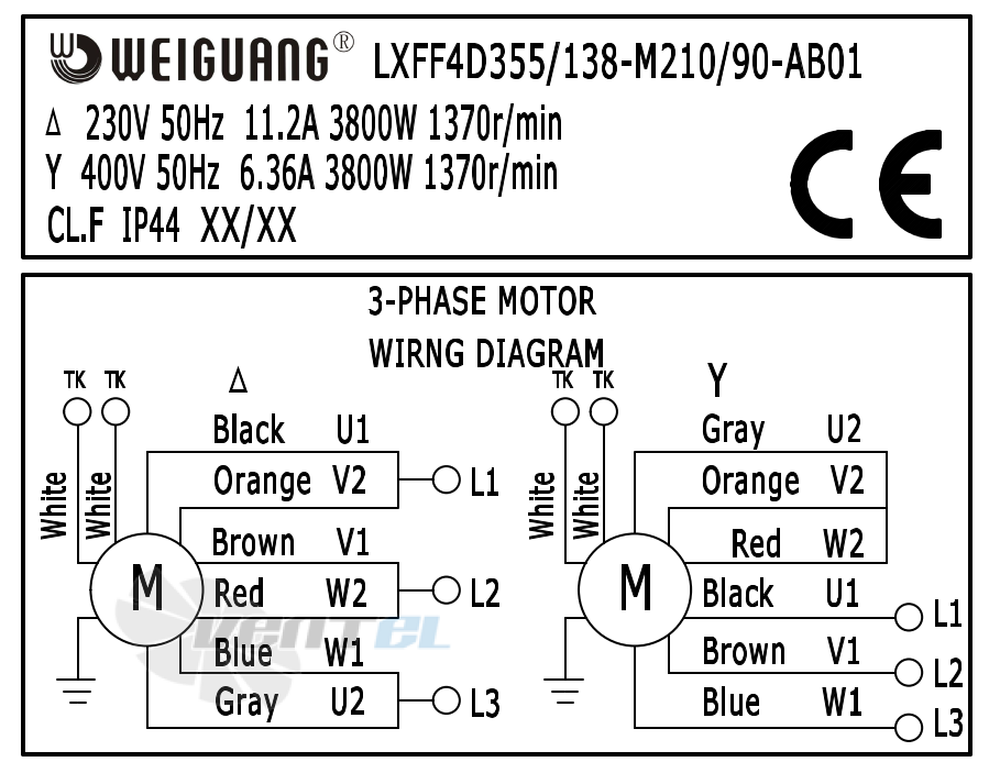 Шильдик и схема электрического присоединения