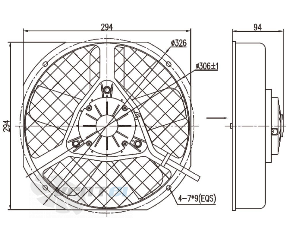 Чертеж и габаритные размеры Linrui LNF241BX