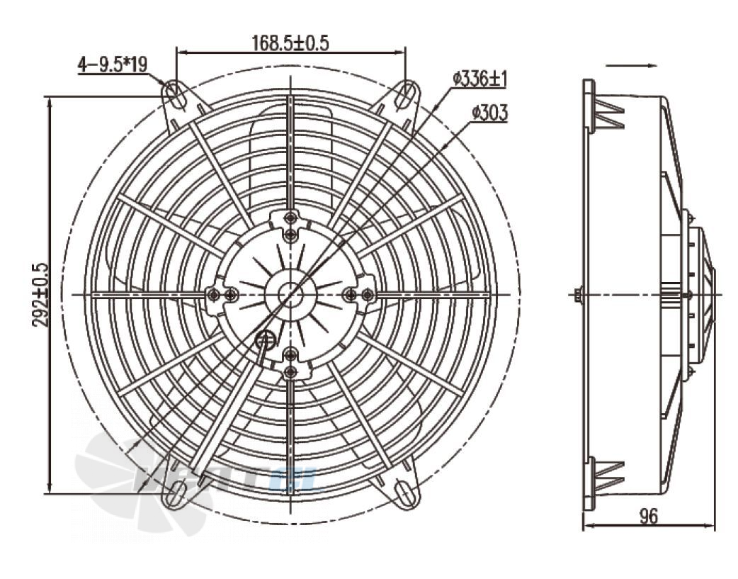 Чертеж и габаритные размеры Linrui LNF254WX