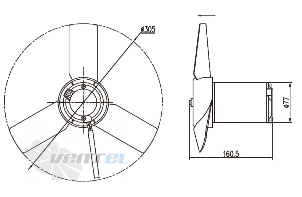 Чертеж и габаритные размеры Linrui LNF2927BC