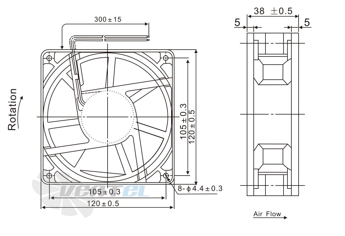 Чертеж и габаритные размеры Linrui SR-2120-