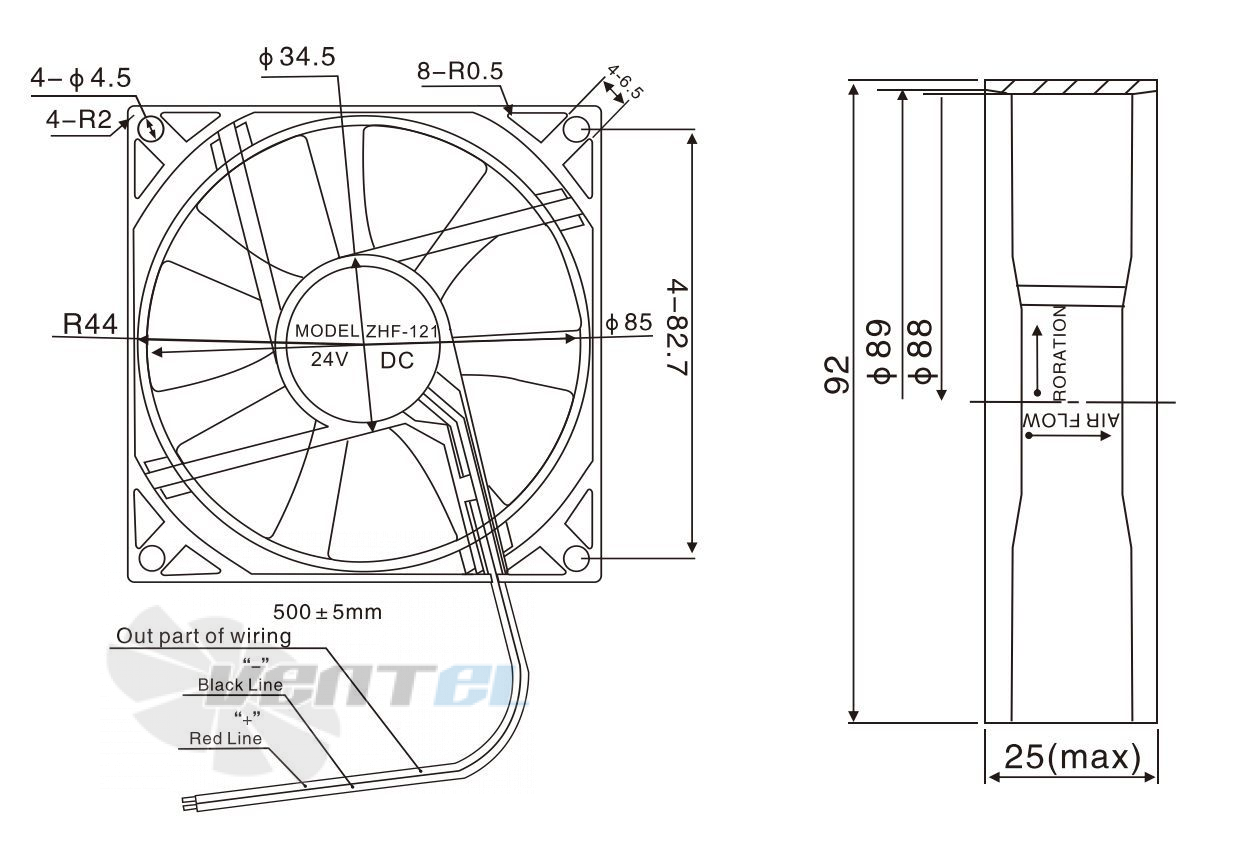 Чертеж и габаритные размеры Linrui SR-2190-