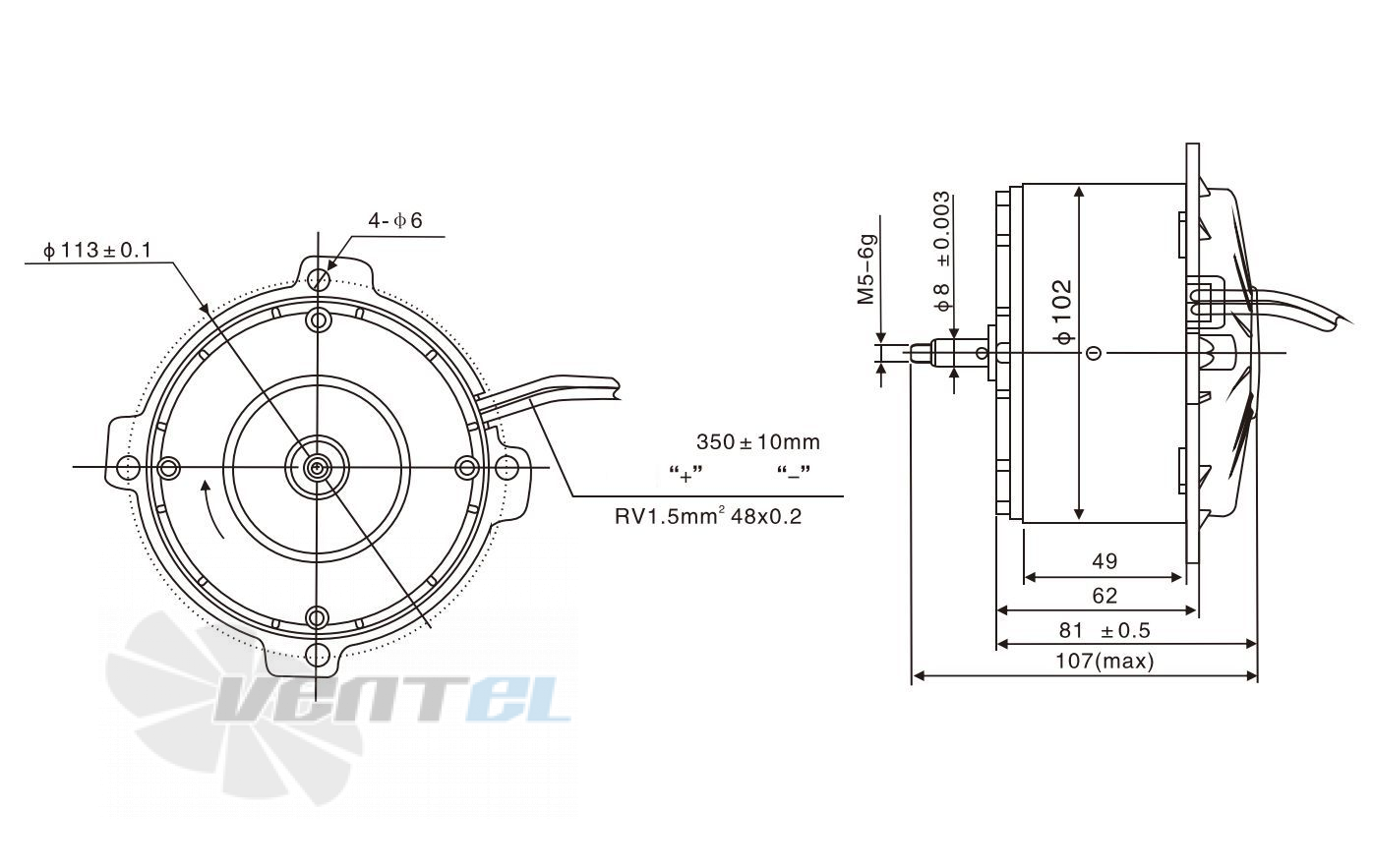 Чертеж и габаритные размеры Linrui ZD261