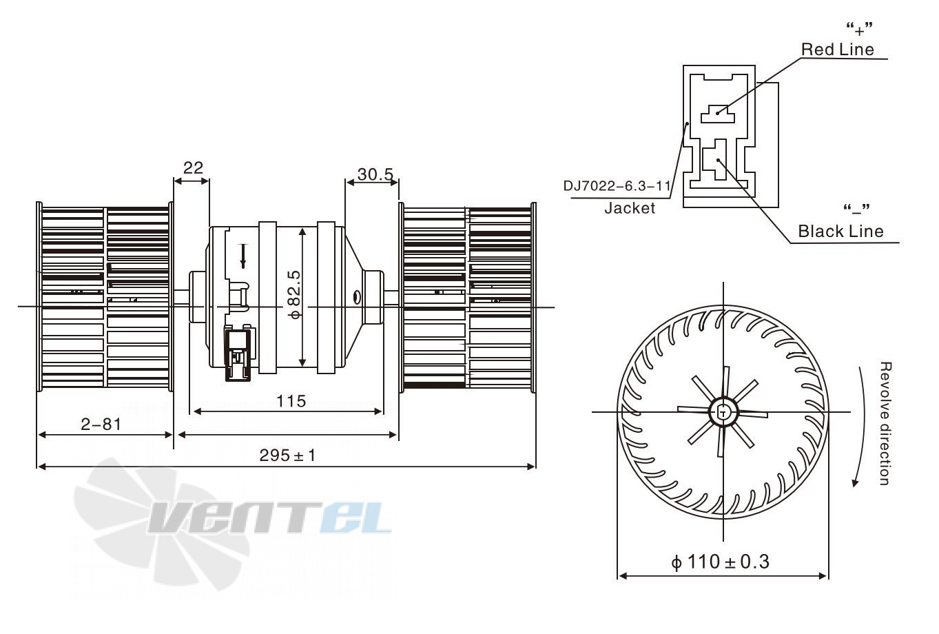 Чертеж и габаритные размеры Linrui ZHF2220D