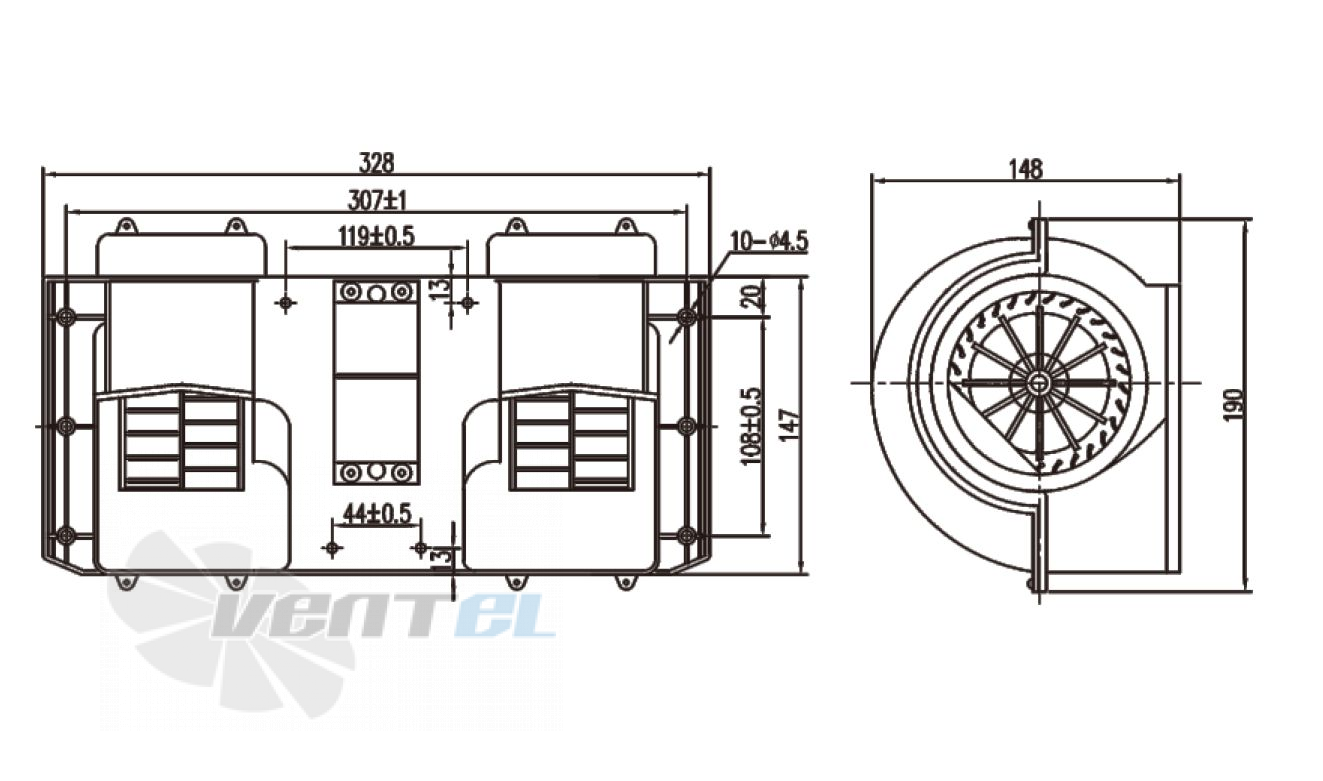 Чертеж и габаритные размеры Linrui ZHF2331