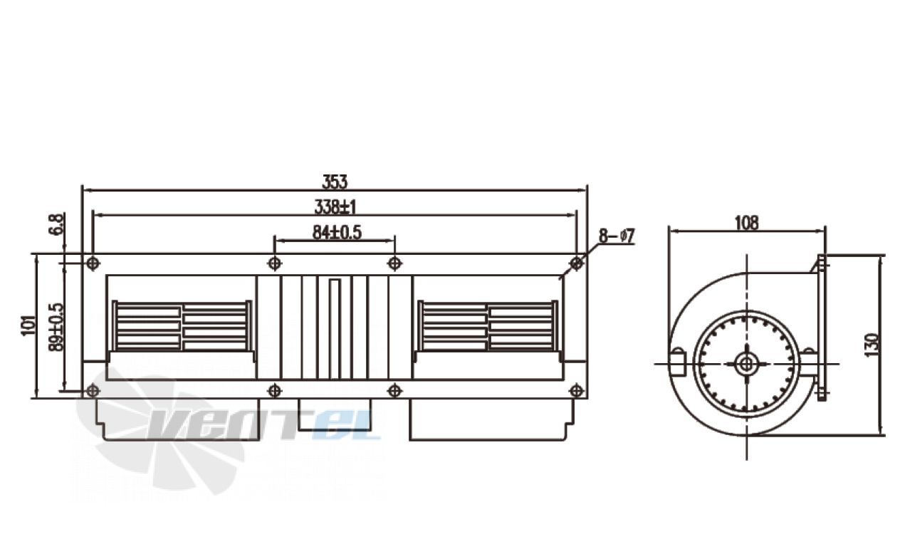 Чертеж и габаритные размеры Linrui ZHF271B
