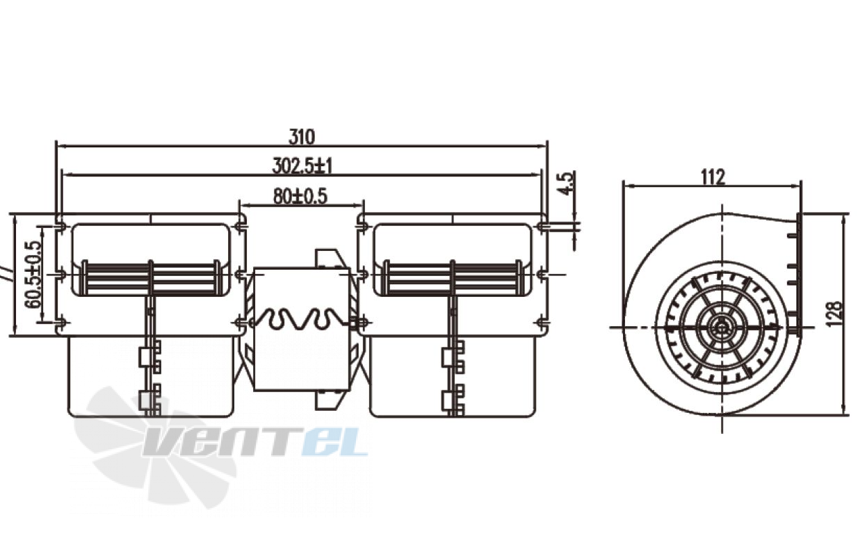 Чертеж и габаритные размеры Linrui ZHF272