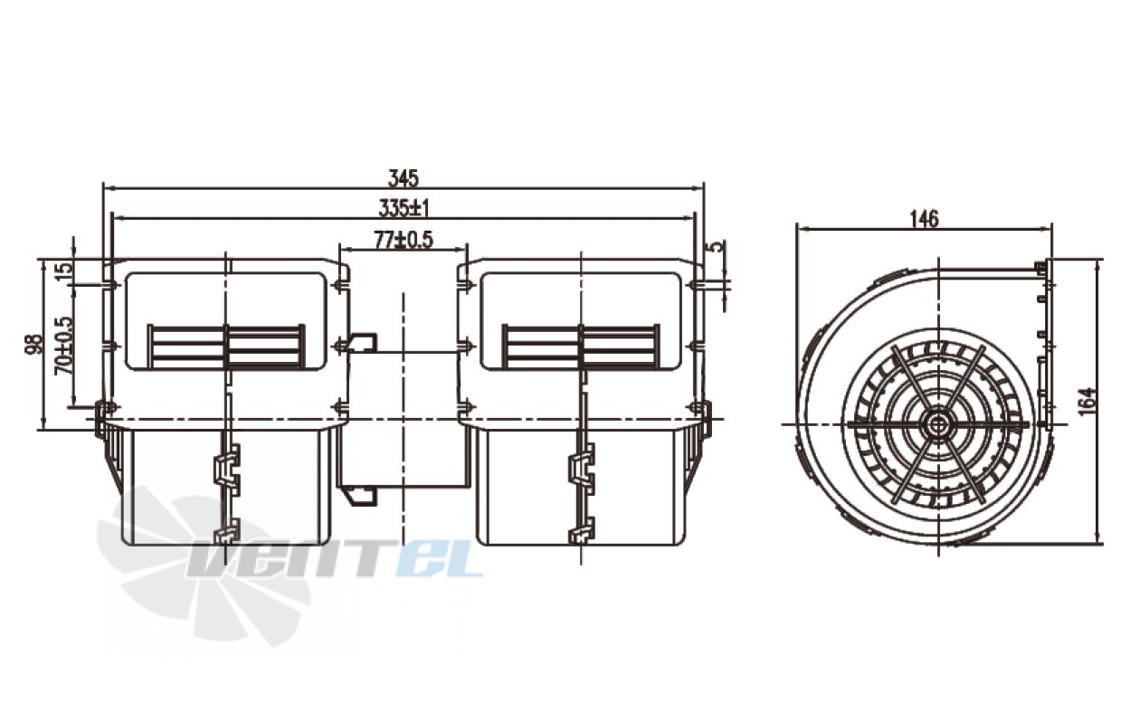 Чертеж и габаритные размеры Linrui ZHF282A