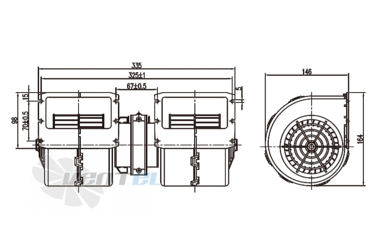 Чертеж и габаритные размеры Linrui ZHF282B-1