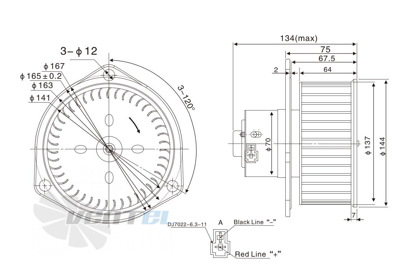Чертеж и габаритные размеры Linrui ZHF1140